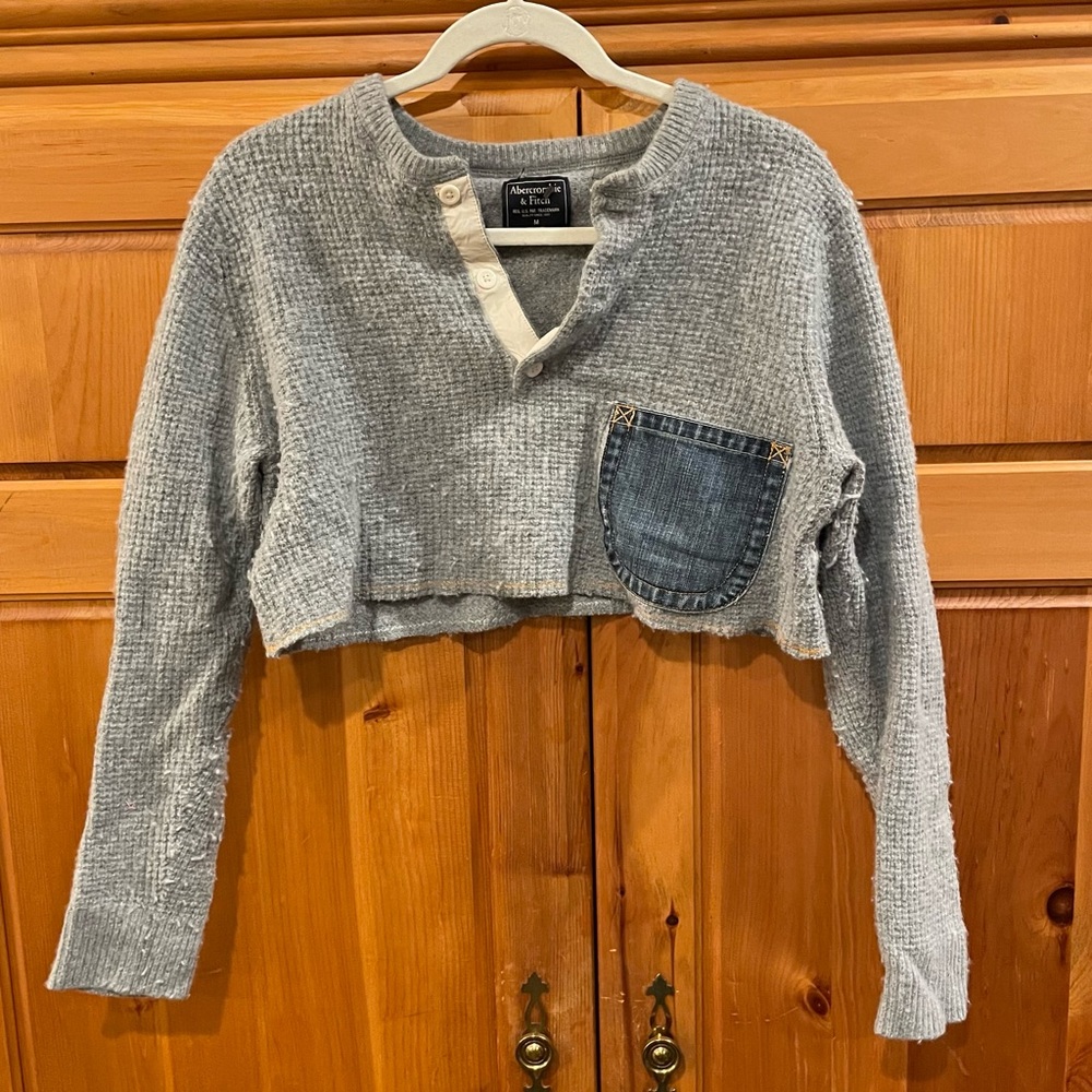Upcycled Underboob A&F Wool Crop Sweater
